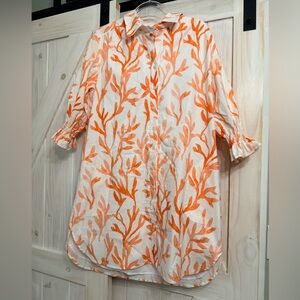 Finley Shirtdress âCoral Reefâ design -lined-Large Like brand new. BeautifulâŁïž